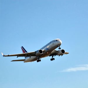 an air plan is landing from side-1