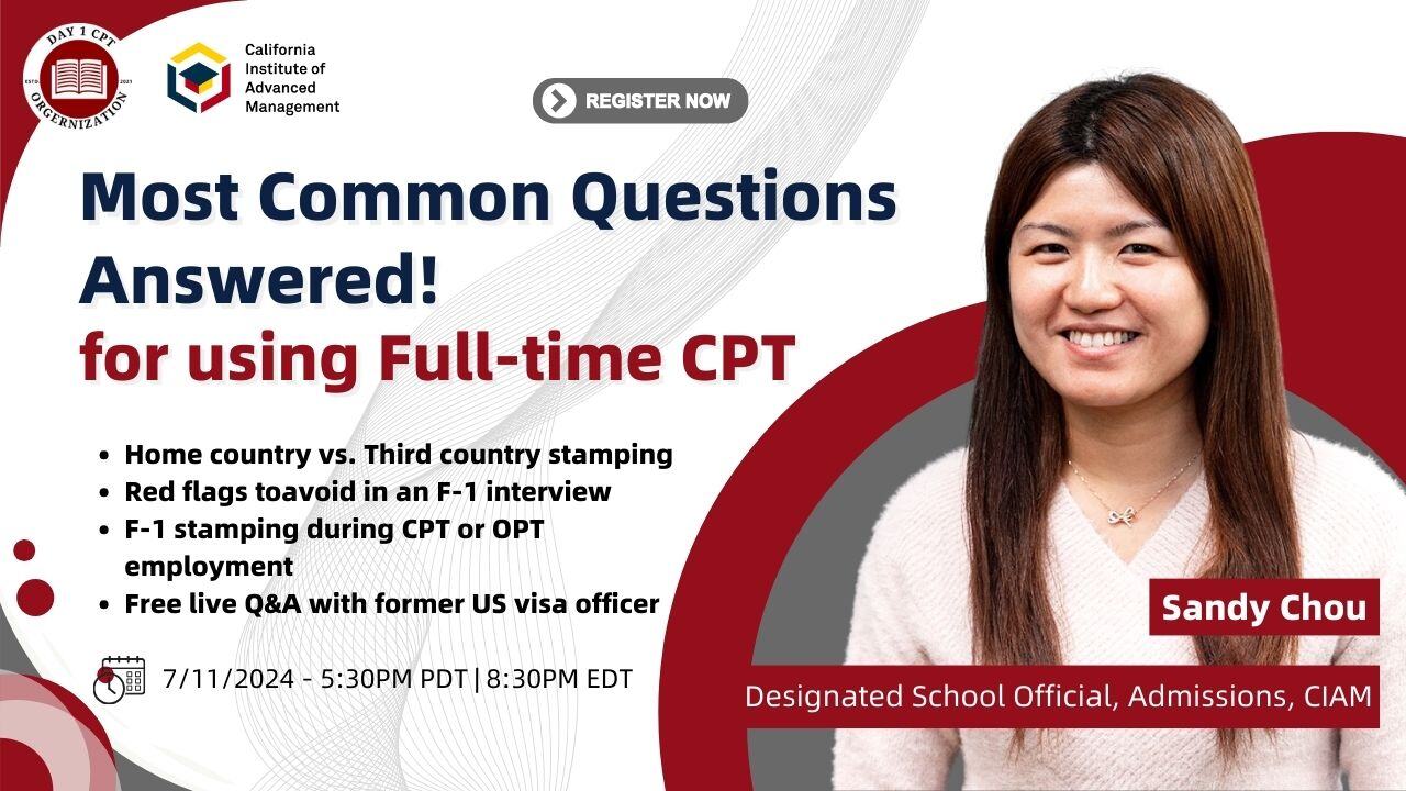 Most Common Questions Answered! for using Full-time CPT
