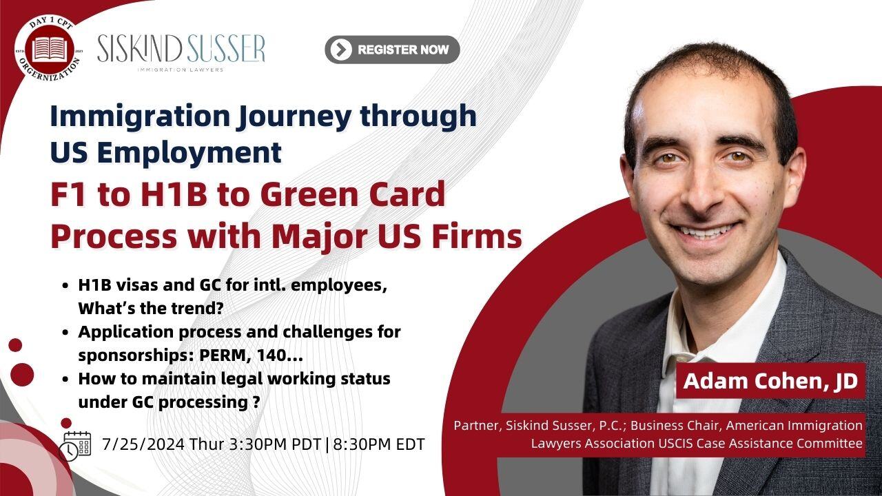 Immigration Journey through US Employment :  F1 to H1B to Green Card